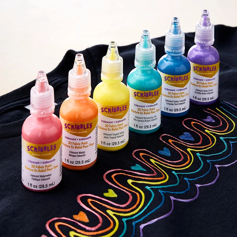 Scribbles® Iridescent 3D Fabric Paint Set