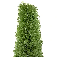 5ft. Unlit Artificial Boxwood Cone Topiary Tree with Round Pot