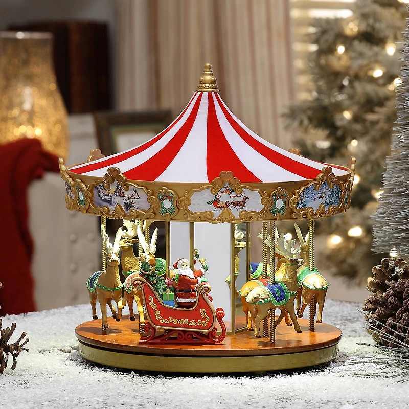 12" Lighted Very Merry Carousel