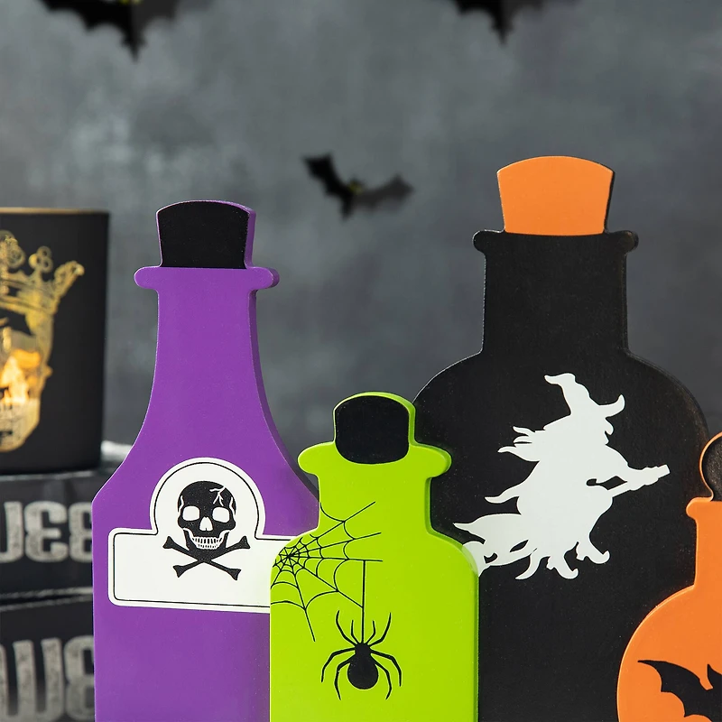 Glitzhome® 14" Halloween Poison Bottles Table Décor