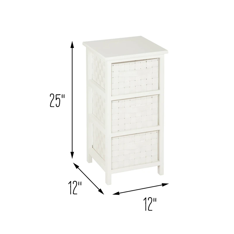 Honey Can Do 25" Small White Storage Cabinet