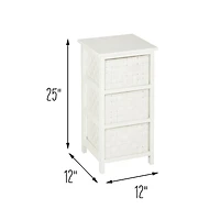 Honey Can Do 25" Small White Storage Cabinet