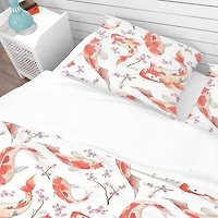 Designart 'Chinese Pattern with Rainbow Carps' Oriental Bedding Set