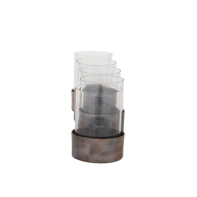 23" Black Iron Modern Candlestick Holder