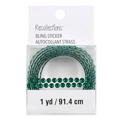 12 Pack: Bling on a Roll™ Dark Green Rhinestone Adhesives by Recollections™