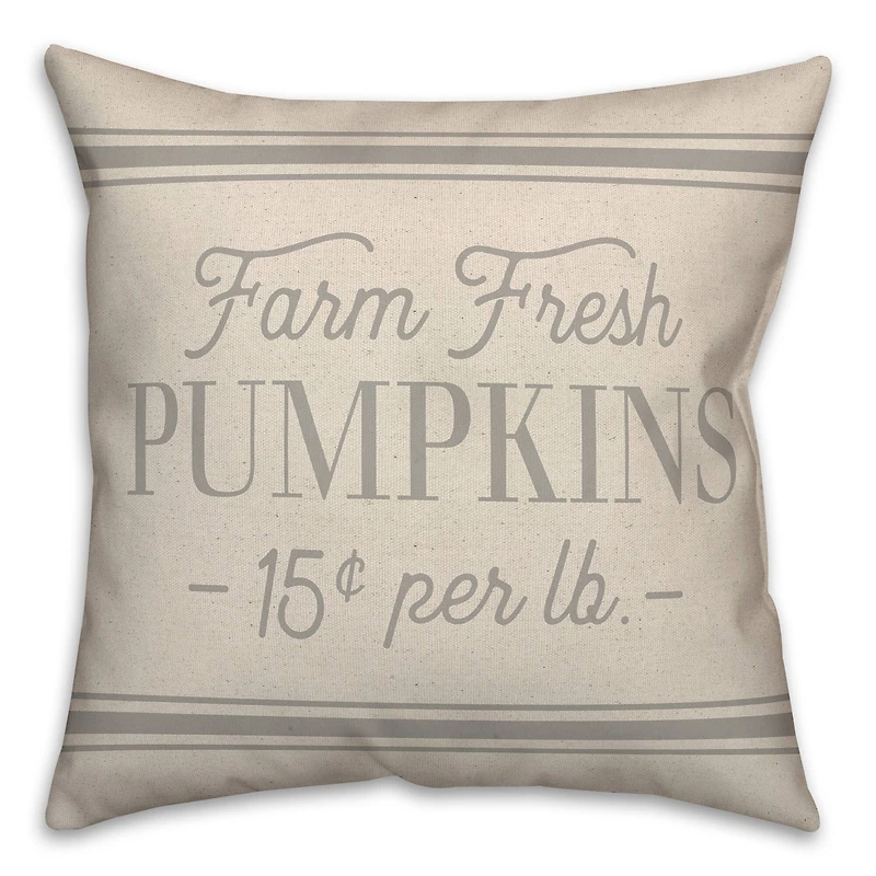 Off-White Farm Fresh Pumpkins Throw Pillow
