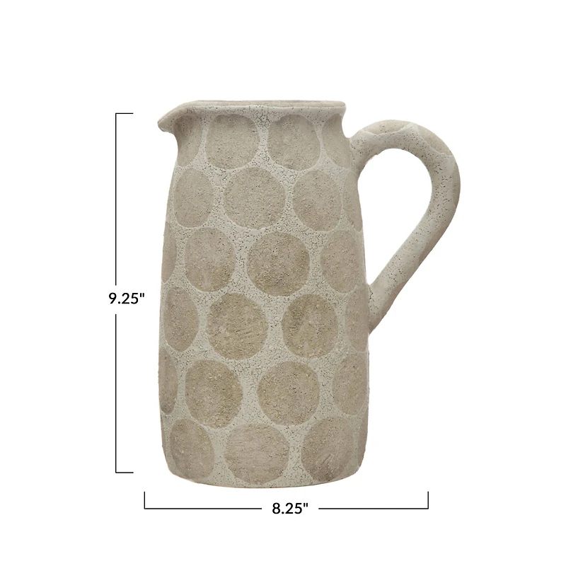 Hello Honey® 9" Natural Terracotta Pitcher or Vase with Wax Relief Dots