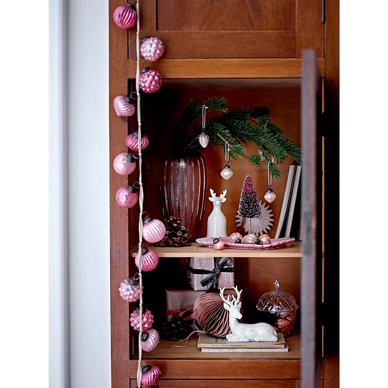 Hello Honey® 6ft. Pink Embossed Mercury Glass Ornament Garland