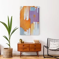 Orange And Purple Abstract 24" x 36" Canvas Wall Art