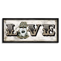 Stupell Industries Holiday Patterned Love Gnome Framed Giclee Art