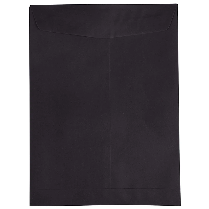 JAM Paper 9" x 12" Smooth Black Open End Catalog Envelopes, 100ct.