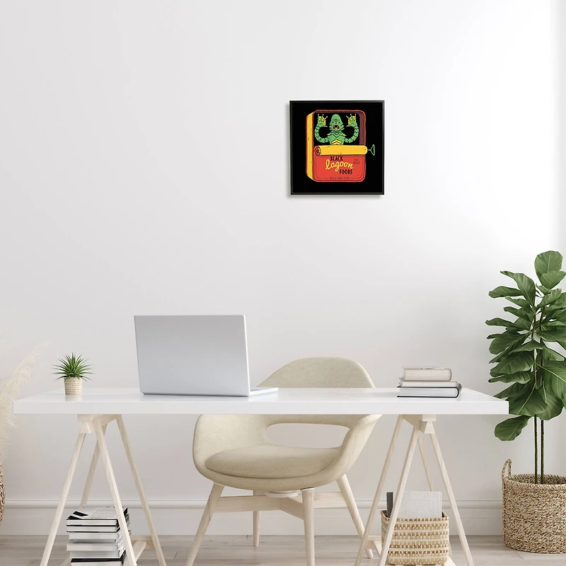 Stupell Industries Black Lagoon Creature Novelty Tuna Can Design Framed Giclee Art