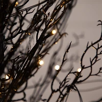 4ft. Pre-Lit LED Halloween Black Twig Artificial Fall Tree in Burlap Planter