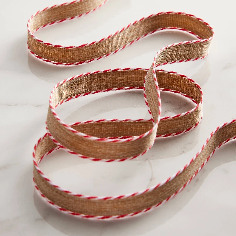 3/8'' x 7yd. Linen Twist Edge Ribbon by Celebrate It