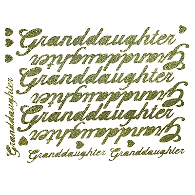 JAM Paper Granddaughter Gold Script Floral Accessory