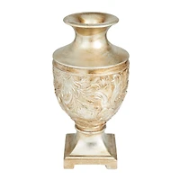 Gold Polystone Traditional Vase, 7" x 7" x 7"
