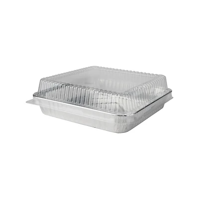 Silver Lining by Durable Packaging Foil Square Cake Pans with Lids, 3ct.