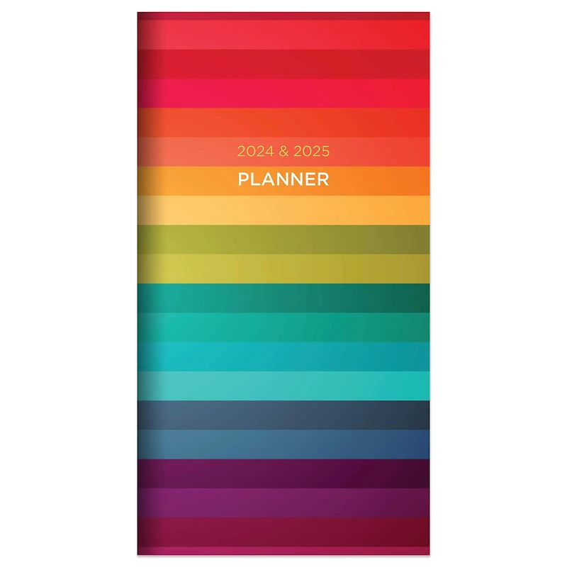 2024-2025 Rainbow Stripe Monthly Pocket Planner