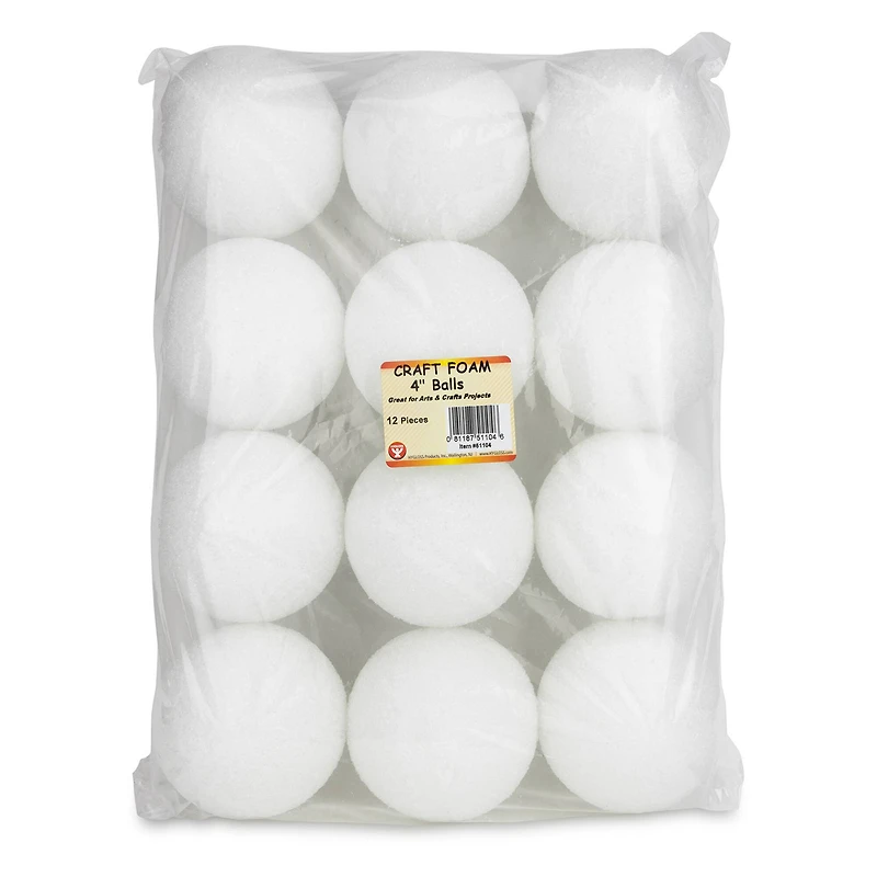 Hygloss® 4" Craft Foam Balls, 12ct.