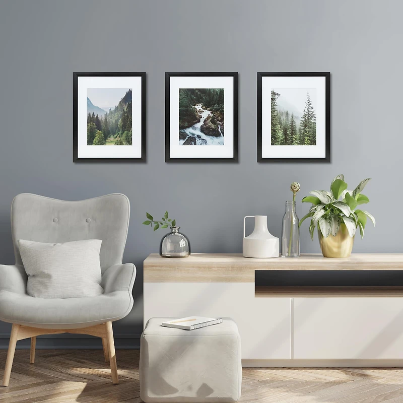 3 Pack Gallery™ 8" x 10" Black Frame with Mat by Studio Décor®