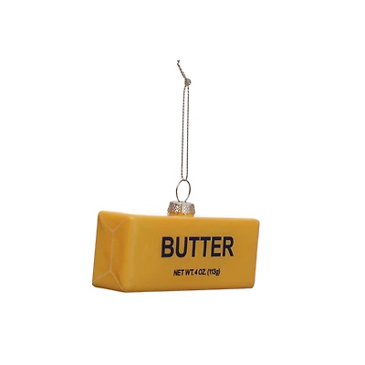 4" Yellow Butter Stick Glass Ornament by Ashland®