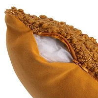 Hello Honey® 20" Mustard Hand-Woven Fabric Indoor/Outdoor Pillow