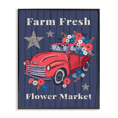Stupell Industries Farm Fresh Patriotic Market Framed Giclee Art