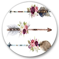 Designart - Ethnic Feathers and Flowers On Native Arrows III