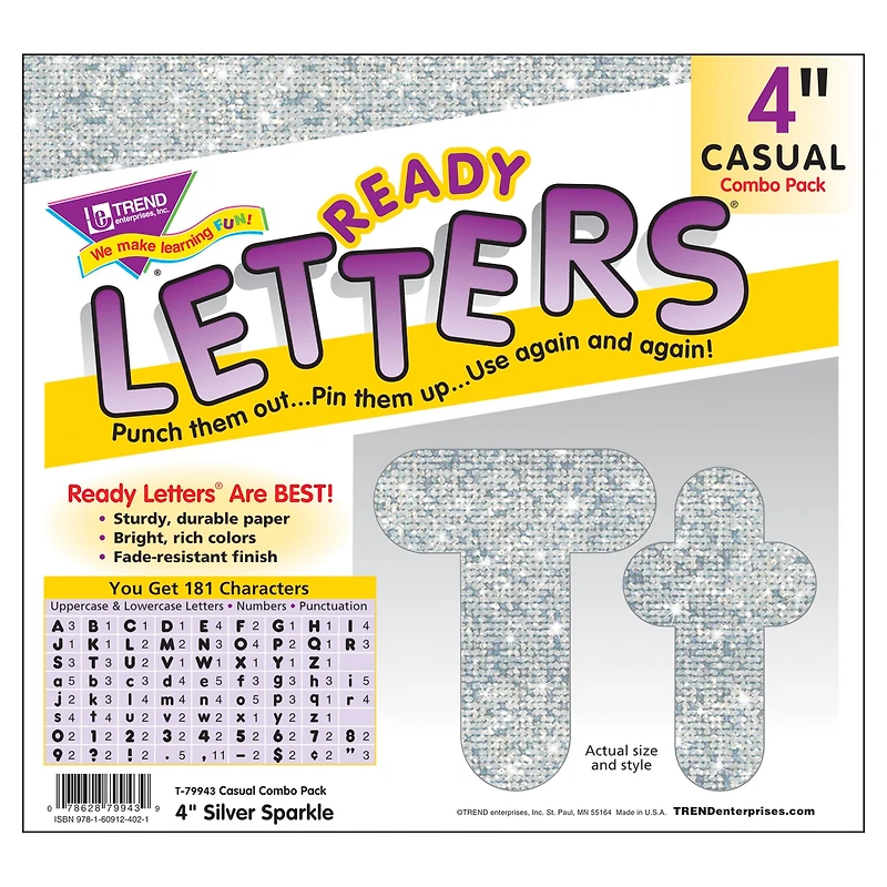 Trend Enterprises® Sparkle Casual Combo Ready Letters®