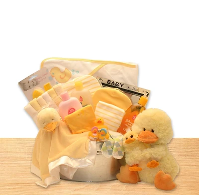 Deluxe Bath Time Baby New Baby Yellow Basket