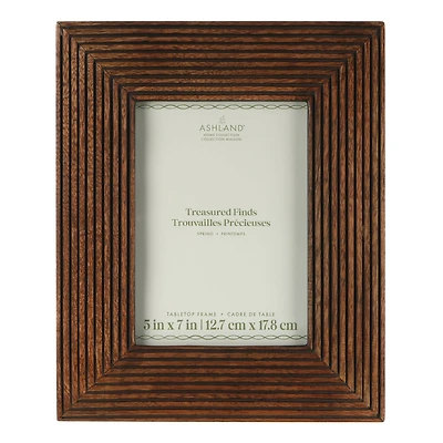 5" x 7" Natural Carved Wood Tabletop Frame, Treasured Finds by Ashland®