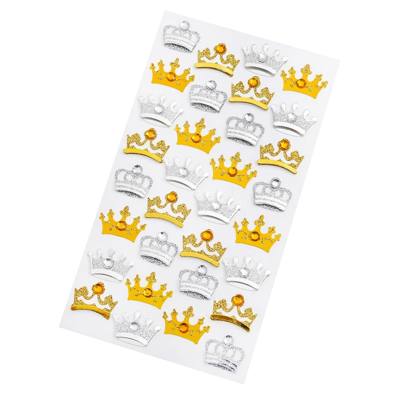 Silver & Gold Crown Gemstone Stickers by Recollections™