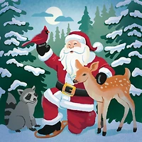 11" x 11" Santa & Woodland Critters Canvas Painting Kit by Artist's Loft™