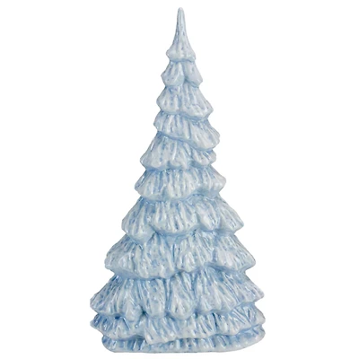 12.5" Blue & White Textured Christmas Tree Tabletop Décor