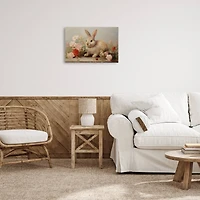 Stupell Industries Easter Bunny with Flower Bundles Canvas Wall Art