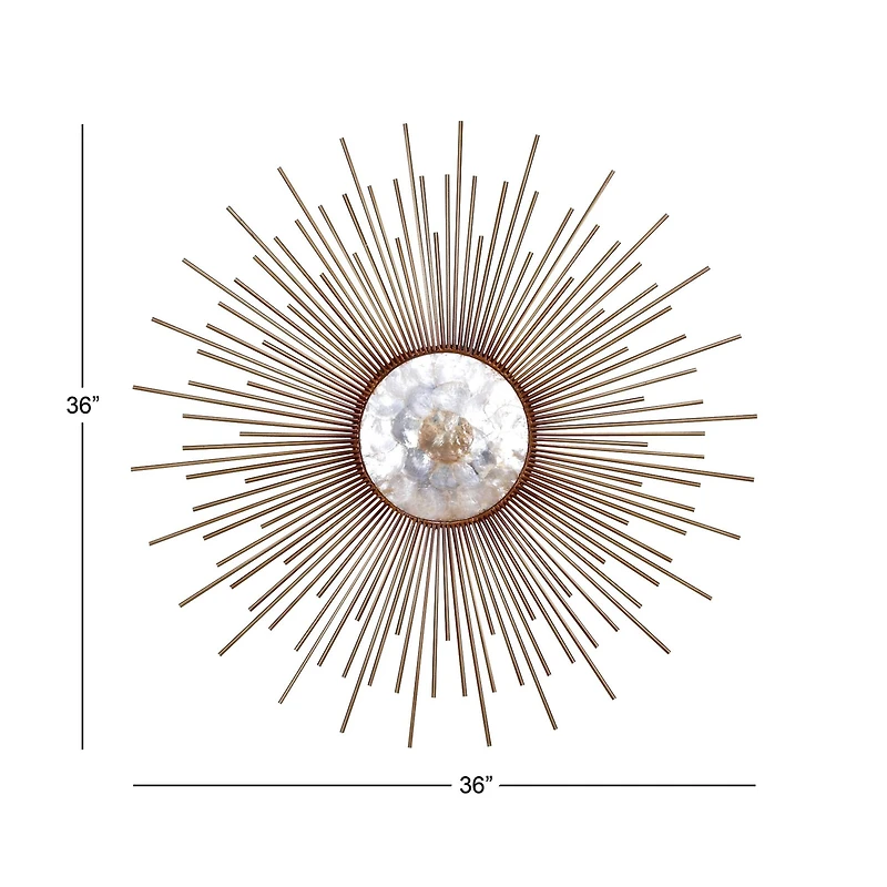 Gold Sunburst Capiz Wall Accent