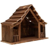 Wooden Nativity Stable with Railing  - 20.25"