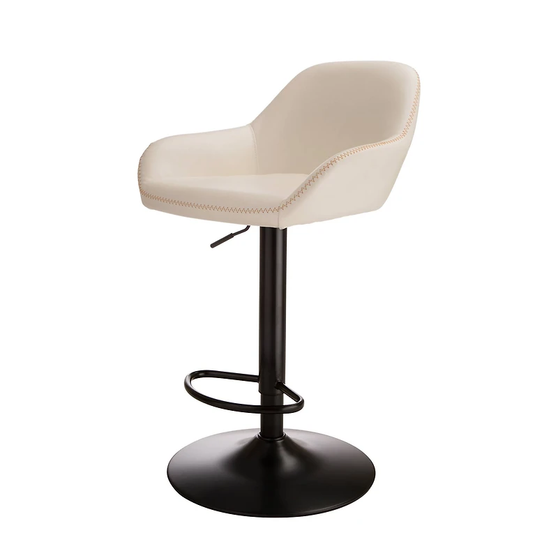 Glitzhome® Mid-Century Leatherette Gaslift Adjustable Swivel Bar Stool Set