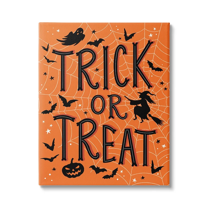 Stupell Industries Trick Or Treat Spider Web Canvas Wall Art