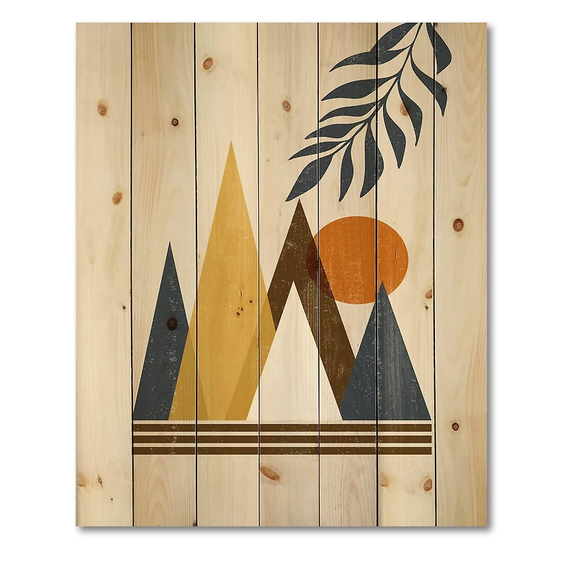 Designart - Abstract Sun and Moon In Mountains I