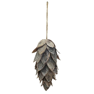 Hello Honey® 10.25" Natural Birch Bark Pinecone Ornament