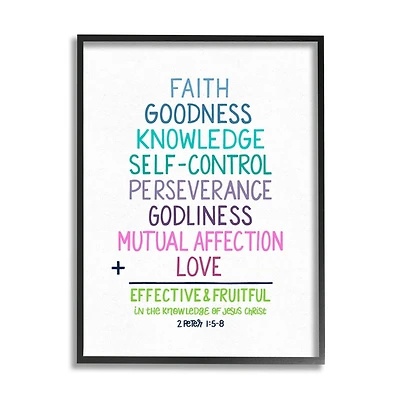 Stupell Industries Effective & Fruitful In Knowledge Peter 1:5-8 Proverbs Framed Wall Art
