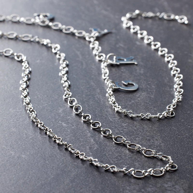 12 Pack: 36" Rhodium Oval Link Chain by Bead Landing™