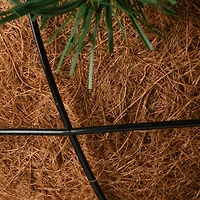 20" Tiffany Fir Hanging Basket With Warm White LED Battery Lights