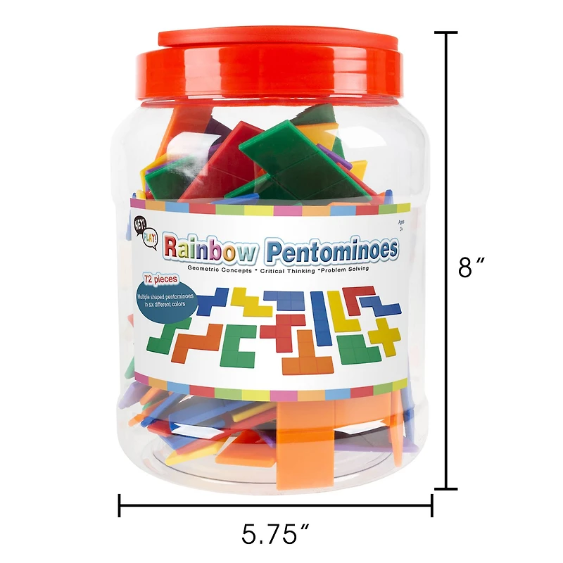 Toy Time 72 Piece Rainbow Pentominoes