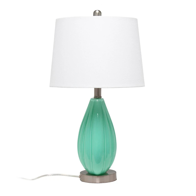 Lalia Home 23" Pleated Table Lamp with White Fabric Shade