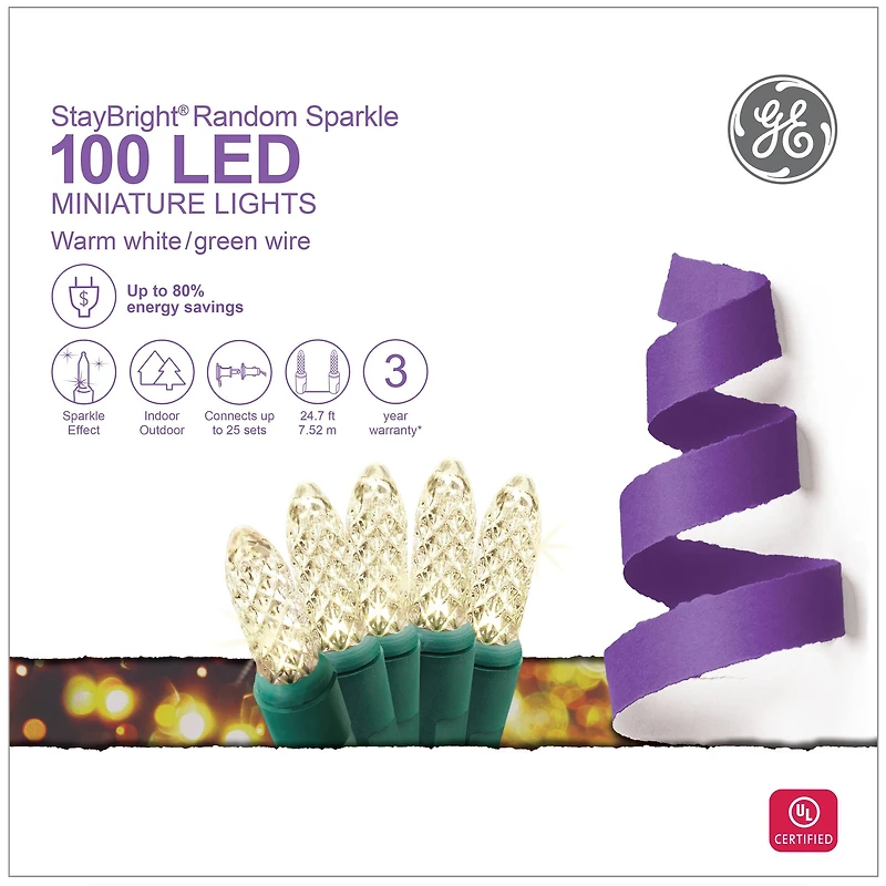 StayBright® 100ct. LED Warm White Random Sparkle Miniature Lights