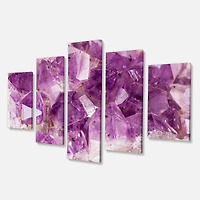 Designart - Purple Amethyst Macro - Contemporary Canvas Wall Art Print