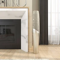 3ft. Silver Aluminum Grid Inspired Vase with Open Frame Design