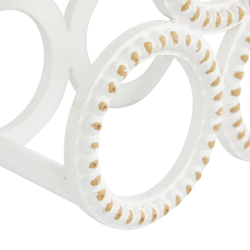 11" White Wood Farmhouse Wine Rack